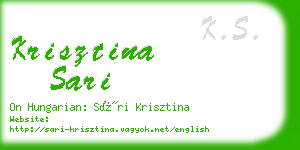 krisztina sari business card